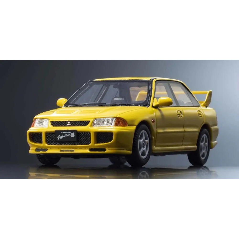 Kyosho KSR43120Y 1/43 Mitsubishi Lancer Evolution III Yellow Resin Model Car - Image 7
