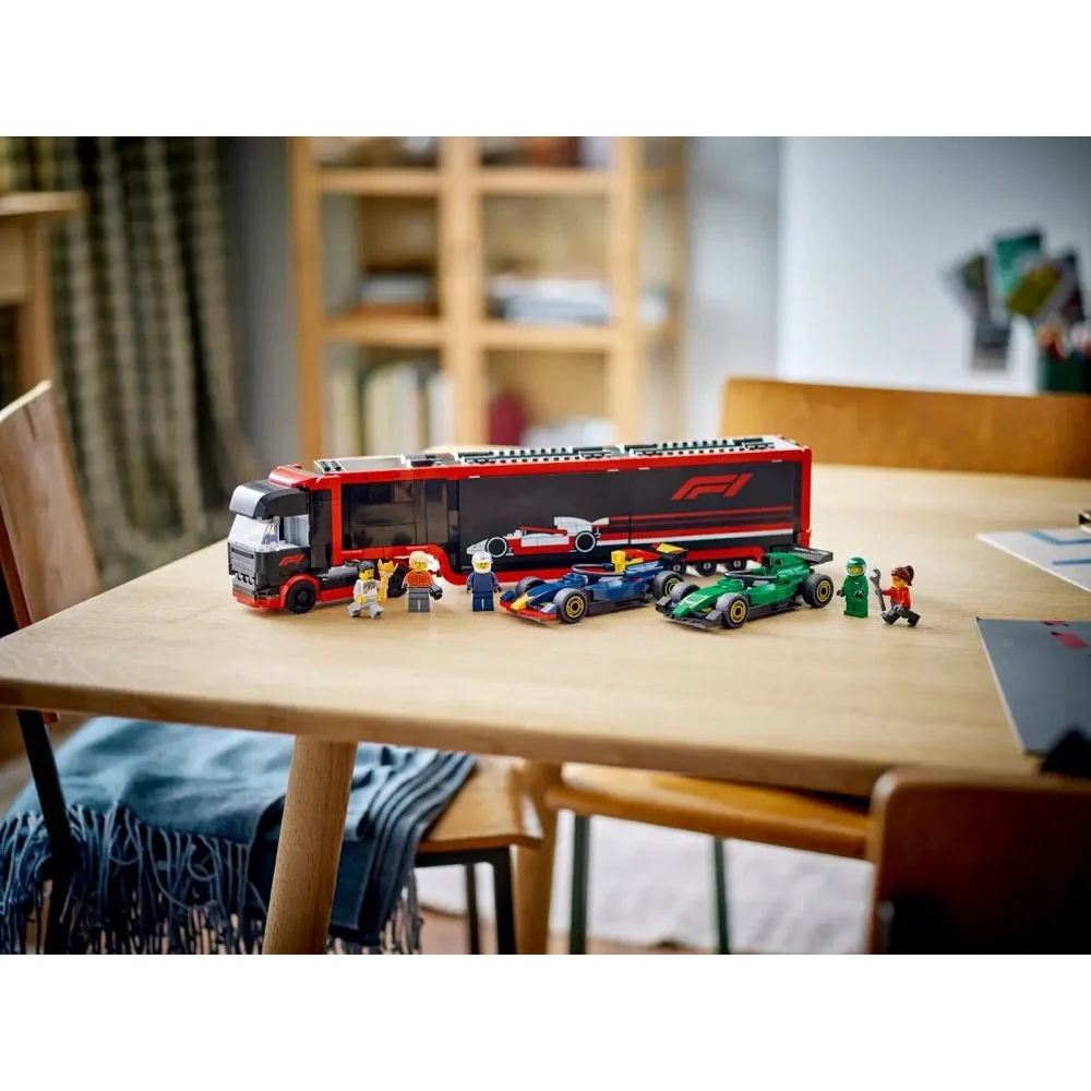 LEGO 60445 City F1 Truck with Red Bull & Aston Martin F1 Cars - Image 12