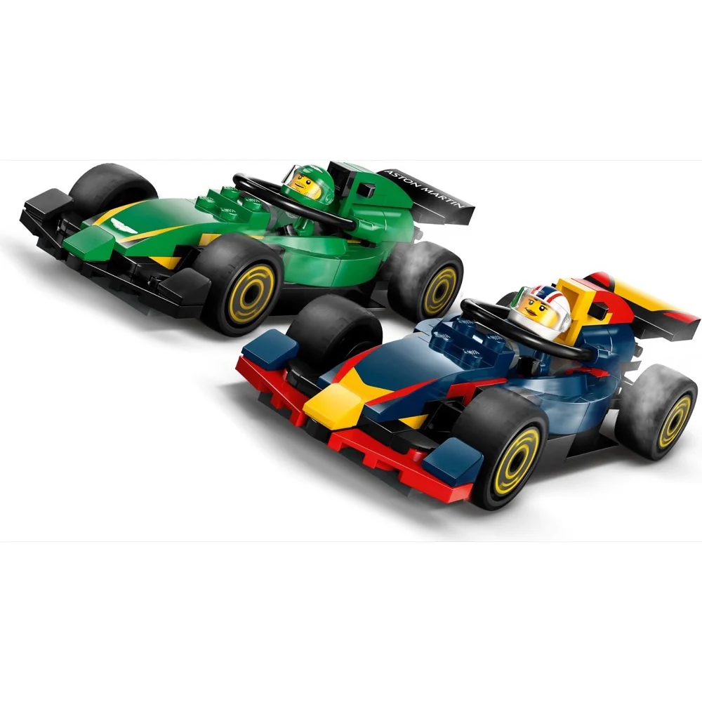 LEGO 60445 City F1 Truck with Red Bull & Aston Martin F1 Cars - Image 6