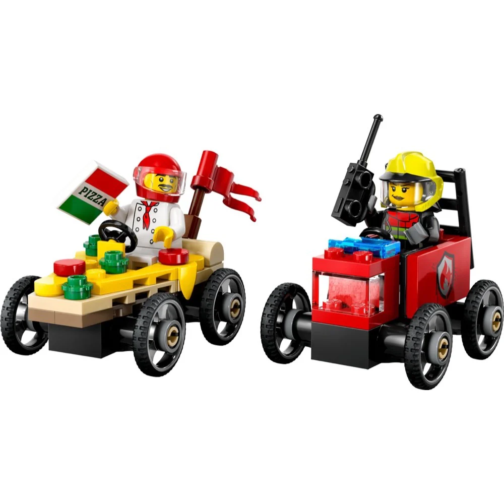 LEGO 60458 City Pizza vs. Fire Truck Race Car Pack - Image 2