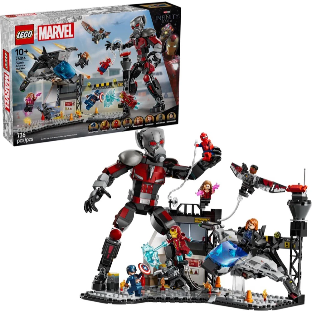 LEGO 76314 Super Heroes Marvel Captain America: Civil War Action Battle