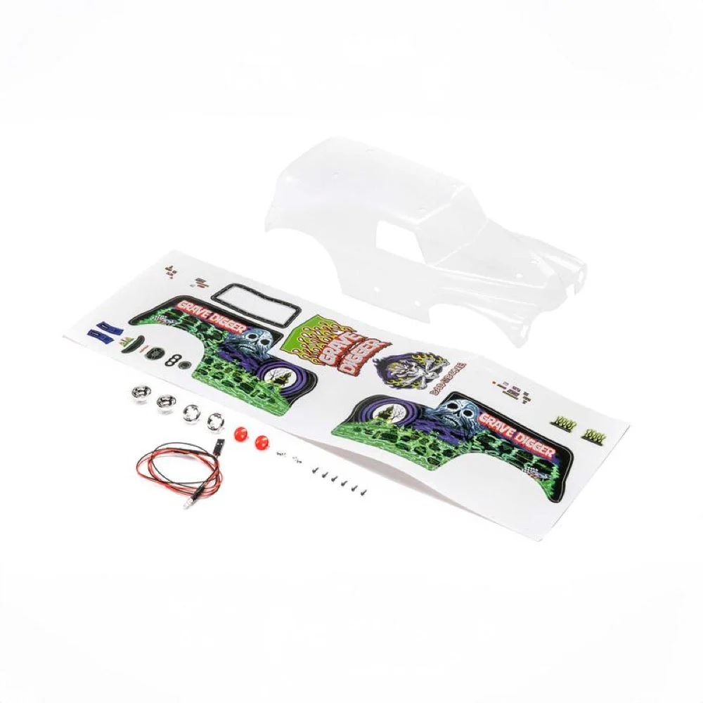 Losi LOS210045 Grave Digger Clear Body Set Mini LMT