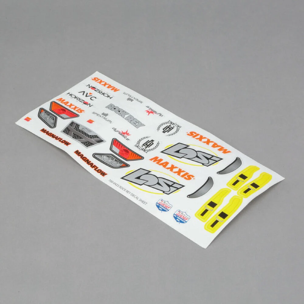Losi LOS239001 Fluorescent Yellow Decal Sheet- Rock Rey