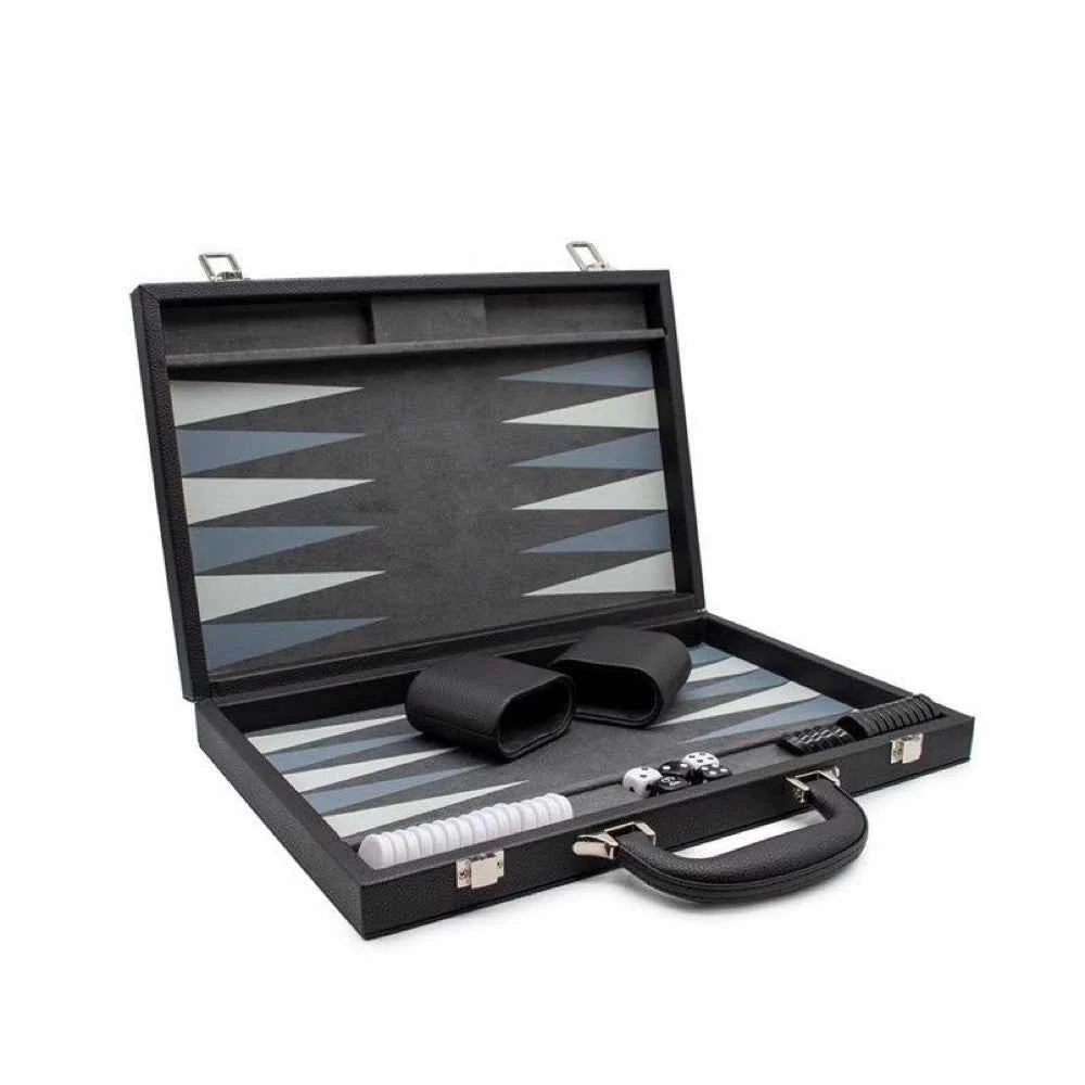 LPG Classics Leather Backgammon Set Black - Image 2