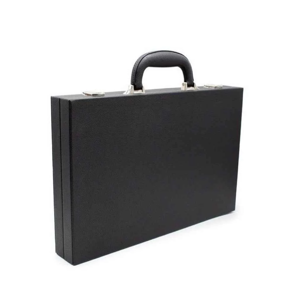 LPG Classics Leather Backgammon Set Black - Image 4
