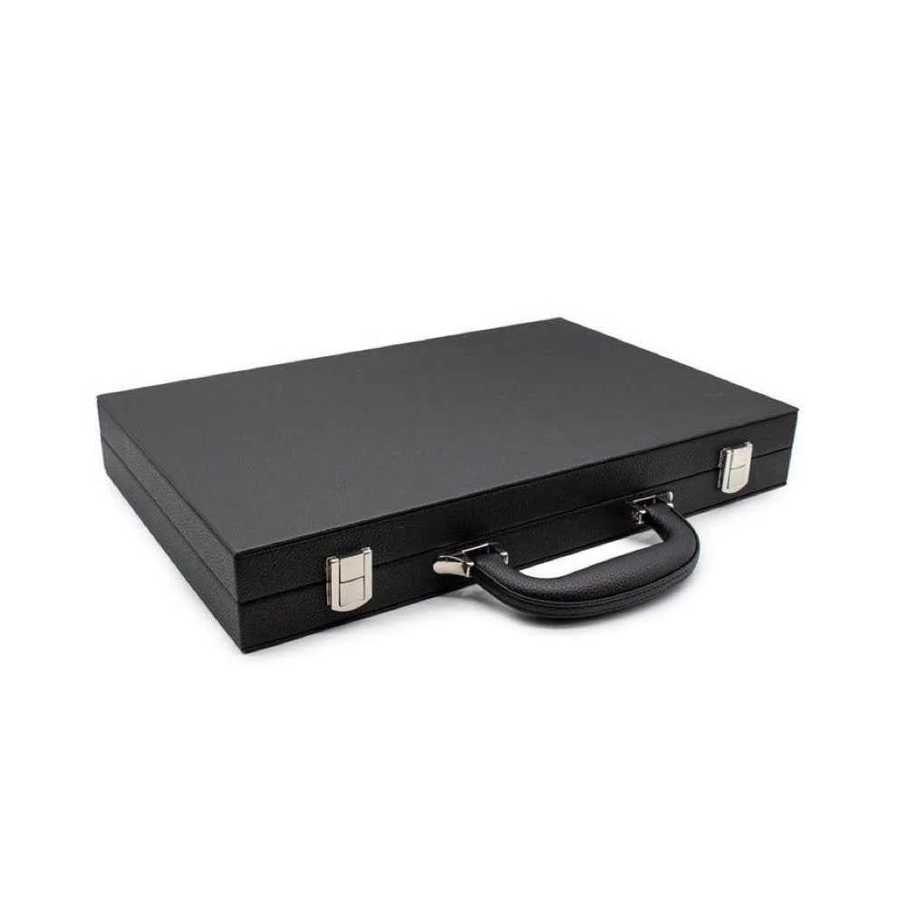 LPG Classics Leather Backgammon Set Black - Image 5