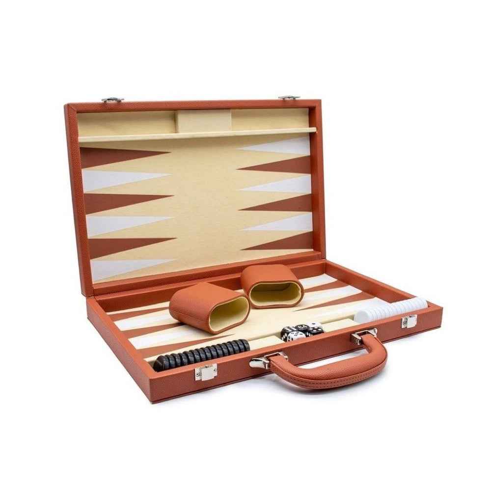LPG Classics Leather Backgammon Set Brown - Image 3