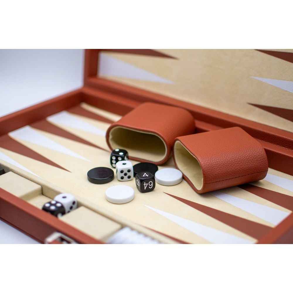 LPG Classics Leather Backgammon Set Brown - Image 4