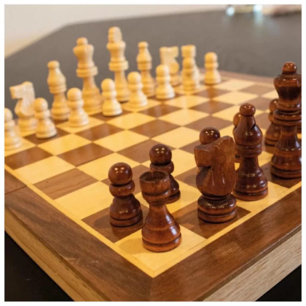 LPG Wooden Foldable Chess Backgammon Set 30 cm - Image 3