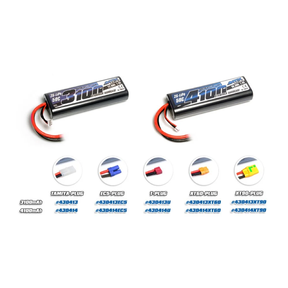 LRP 430414U ANTIX 4100mAh - 7.4V - 50C LiPo Battery - Car Stickpack Hardcase - Deans Plug - Image 3