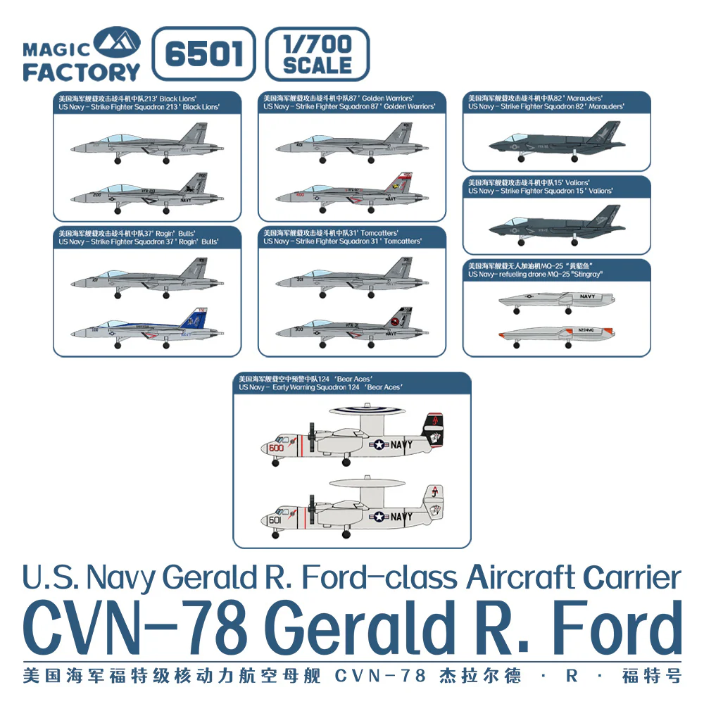 Magic Factory 6501 1/700 U.S. Navy Gerald R Ford class Aircraft Carrier - USS Gerald R. Ford CVN-78 - Image 4