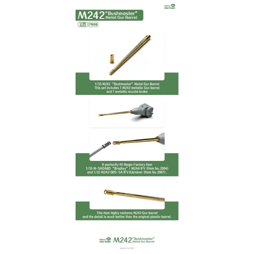 Magic Factory 7509 1/35 M242 Bushmaster Metal Gun Barrel - Image 5