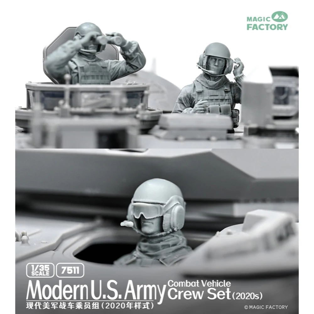 Magic Factory 7511 1/35 Modern U.S. Army Combat Vehicle Crew Set 2020s - Image 5