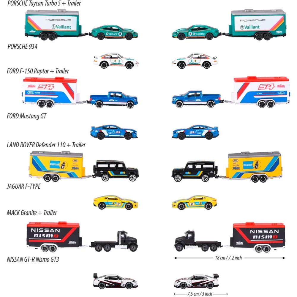Majorette 76996 Racing Deluxe Trailer 4 Assorted 1pc - Image 2