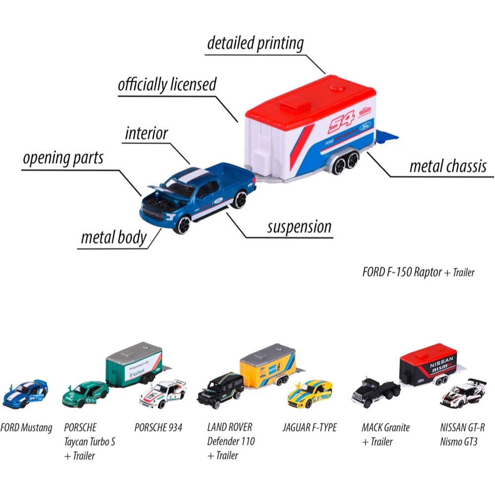 Majorette 76996 Racing Deluxe Trailer 4 Assorted 1pc - Image 3