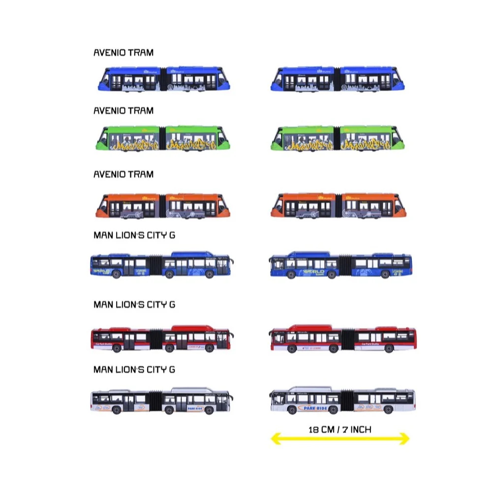 Majorette 77528 Siemens Tram or Man Bus Assorted 1pc - Image 4