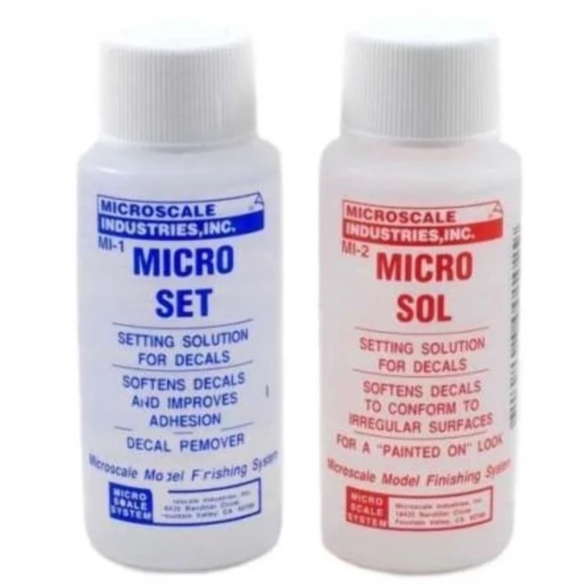 Microscale Micro-Sol & Micro-Set Decal Setting Solution Twin Pack Bundle