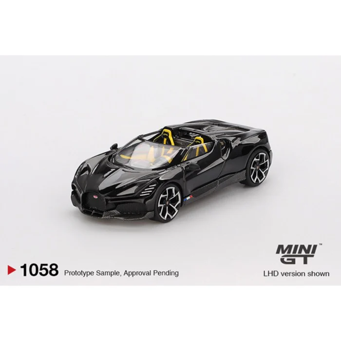 Mini GT MGT01058-L 1/64 Bugatti W16 Mistral Black - Image 2