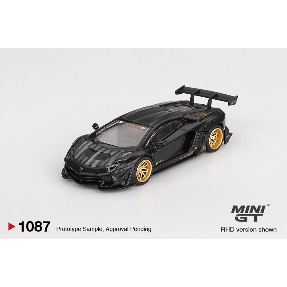Mini GT MGT01087-R 1/64 LB Works Lamborghini Aventador Limited Edition Matte Black - Image 2