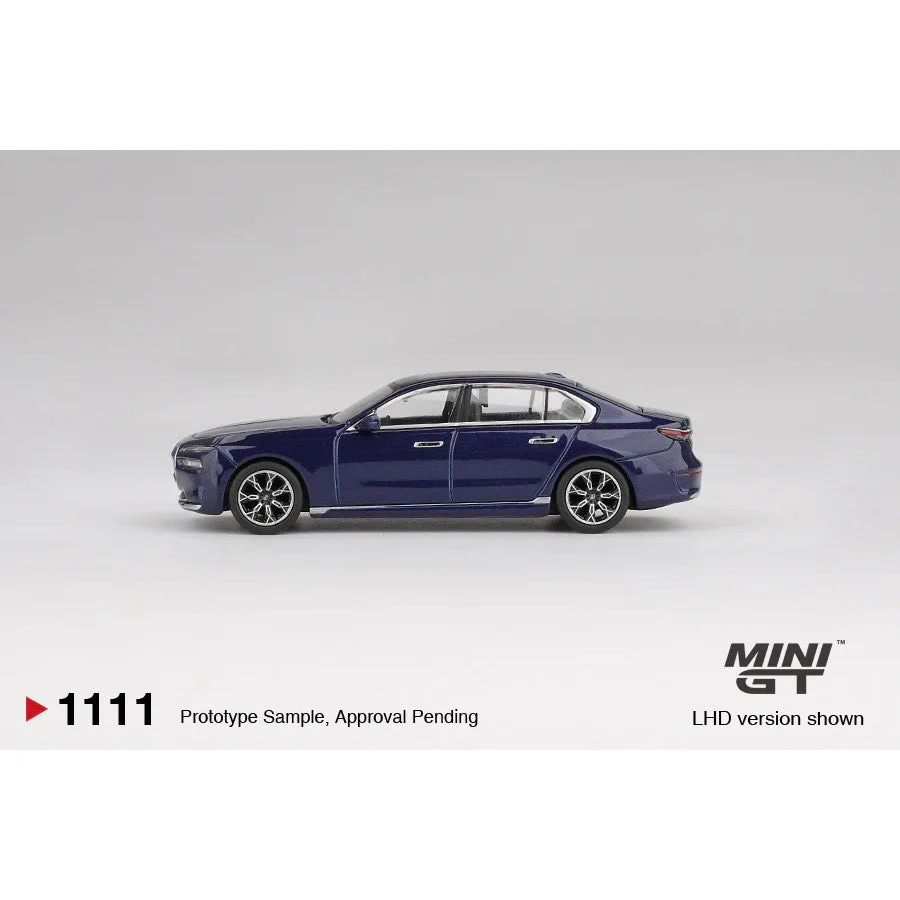 Mini GT MGT01111-R 1/64 BMW i7 xDrive60 Tanzanite Blue Metallic - Image 4