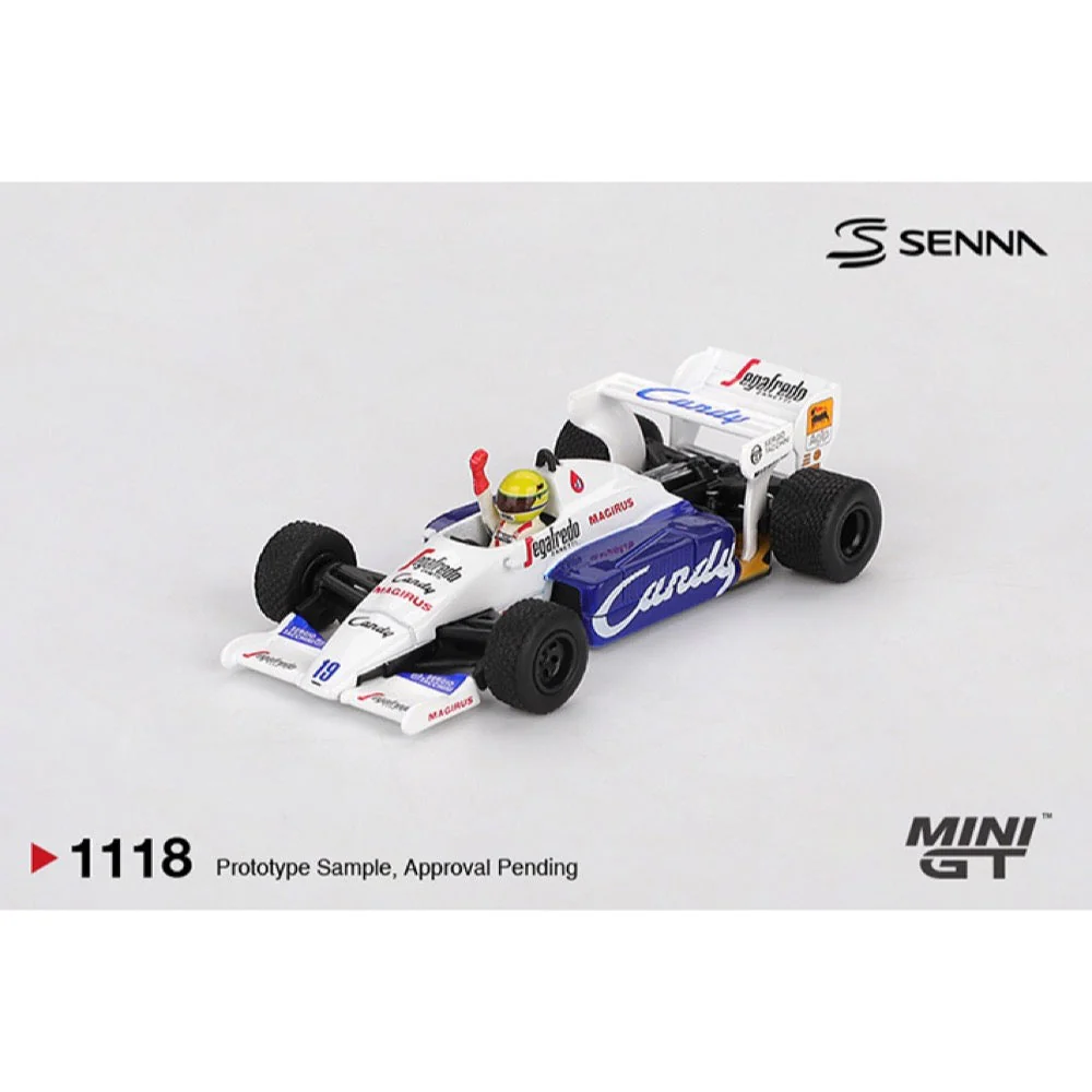 Mini GT MGT01118-BL Toleman TG184 No.19 Ayrton Senna 1984 Monaco Grand Prix 2nd Place