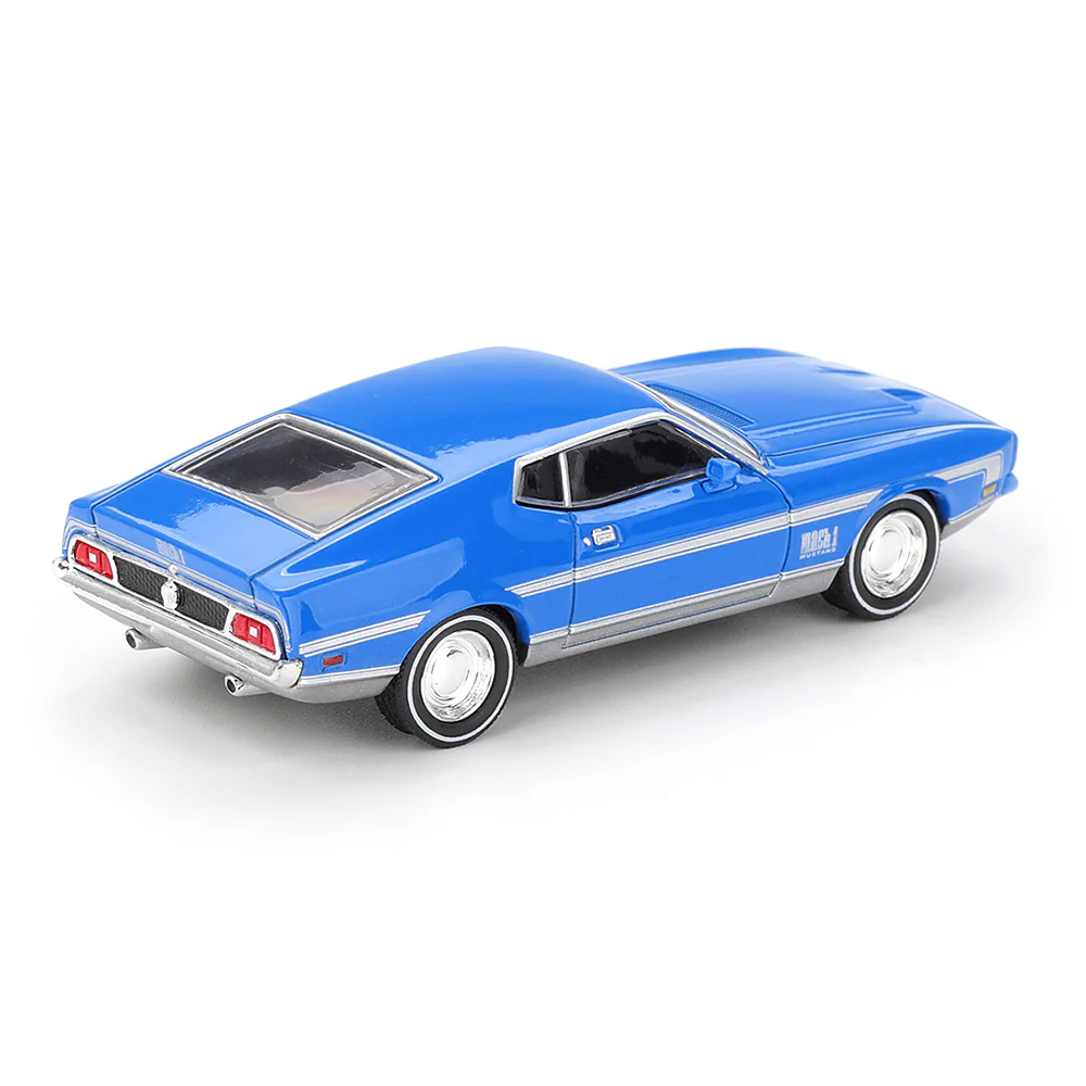 Mini Gt MGT01138-L 1/64 Ford Mustang Mach 1 Grabber Blue - Image 2