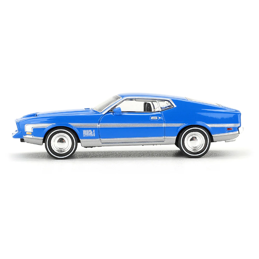 Mini Gt MGT01138-L 1/64 Ford Mustang Mach 1 Grabber Blue - Image 3