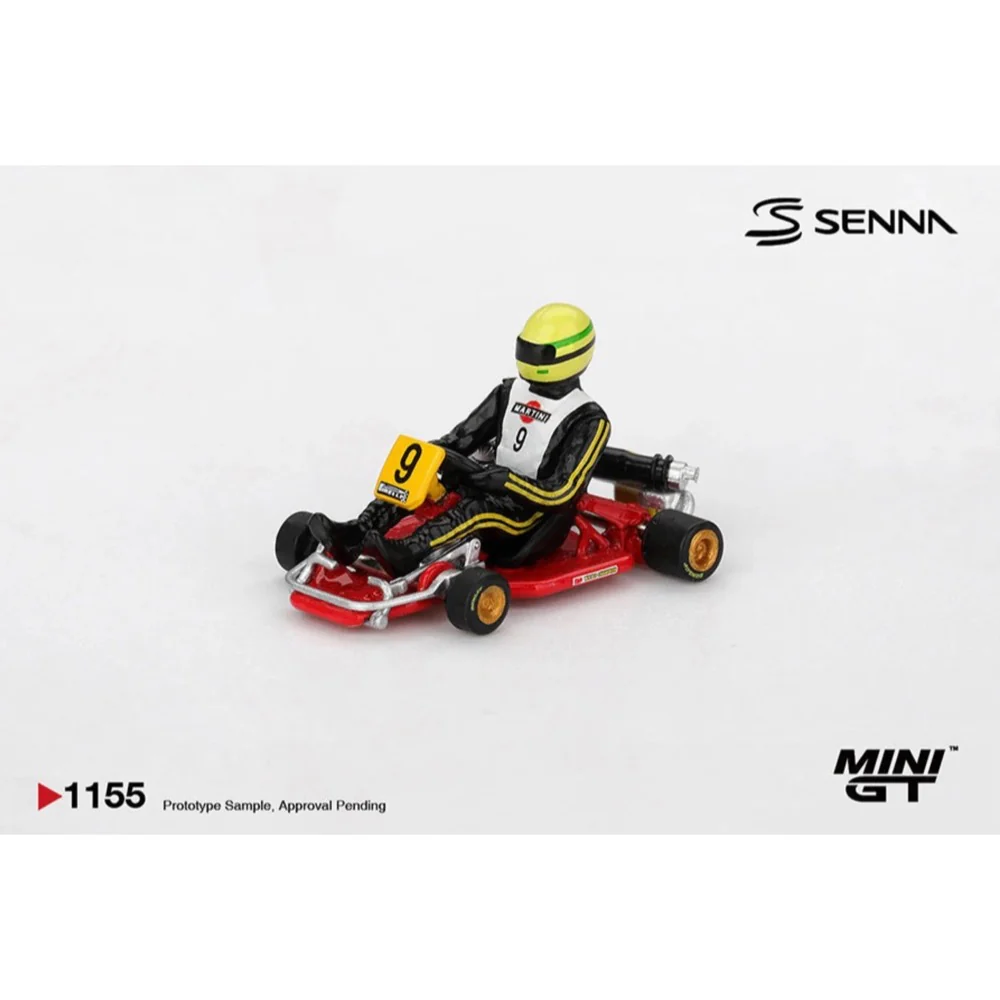 Mini GT MGT01155-BL 1/64 Senna Kart Formula K No.9 Ayrton Senna da Silva 1981 Karting World Championship