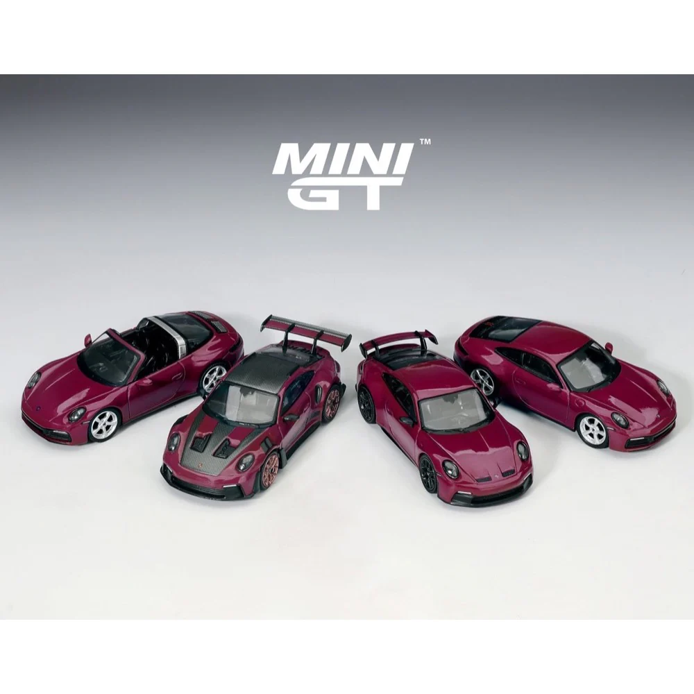 Mini GT MGTS0021 1/64 Porsche 911 (992.1) Rubystone Red Set
