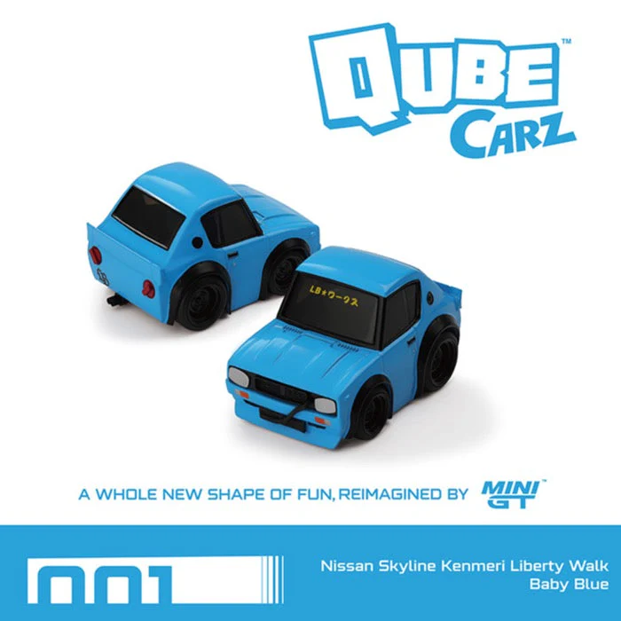 Mini GT QZ00101-BL QubeCarz Nissan Skyline Kenmeri Liberty Walk Baby Blue