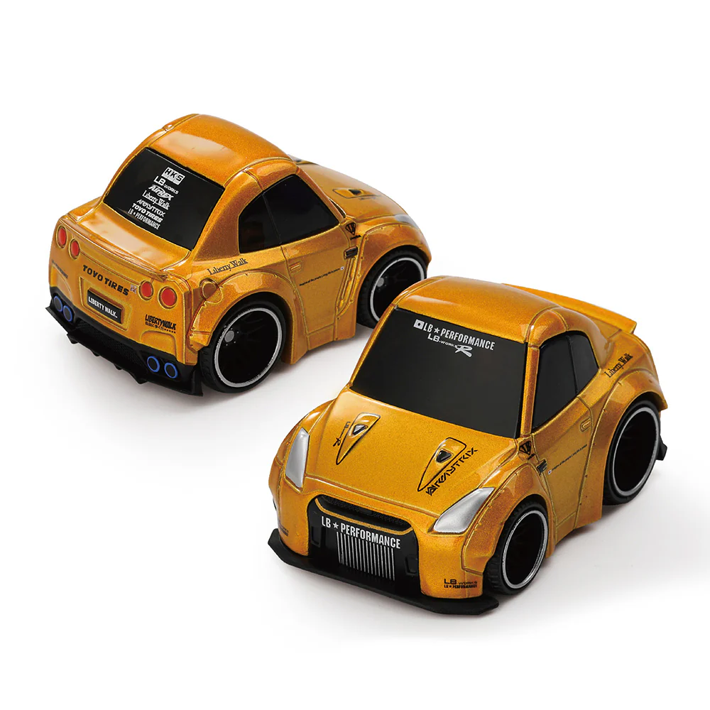 Mini GT QZ00301-BL QubeCarz Nissan GT-R R35 LB WORKS Type 1 Rear Wing ver 2 LB Gold - Image 2