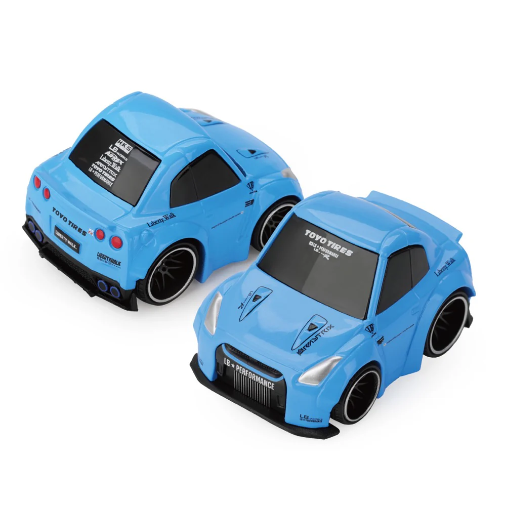 Mini GT QZ00302-BL Qube Carz Nissan GT-R (R35) LB Works Type 1 Rear Wing ver 2 Baby Blue