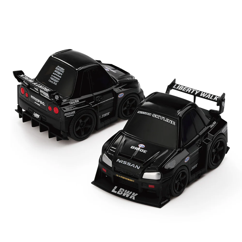 Mini GT QZ00401-BL QubeCarZ Nissan LB-ER34 Super Silhouette Skyline Black - Image 2