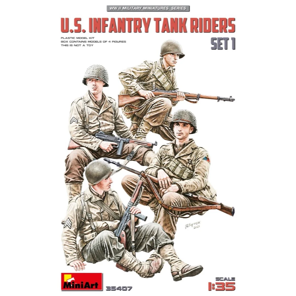 MiniArt 35407 1/35 U.S. Infantry Tank Riders. Set 1