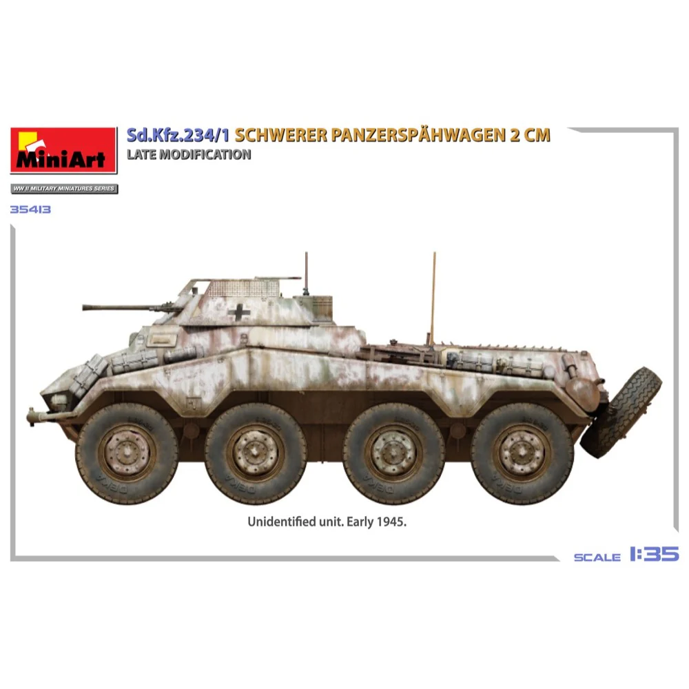 MiniArt 35413 1/35 Sd.Kfz.234/1 Schwerer Panzerspähwagen (2 cm). Late Mod - Image 3