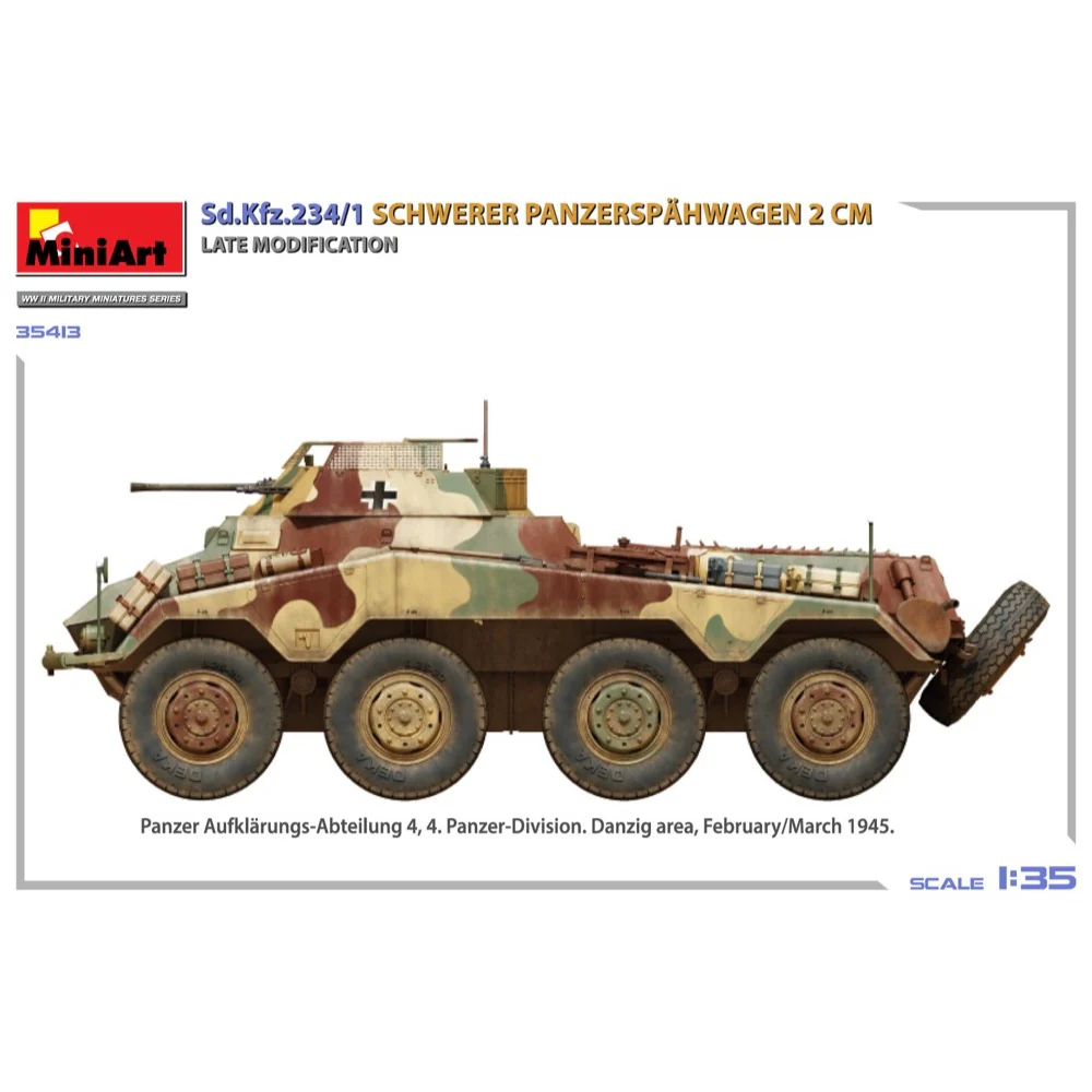 MiniArt 35413 1/35 Sd.Kfz.234/1 Schwerer Panzerspähwagen (2 cm). Late Mod - Image 4