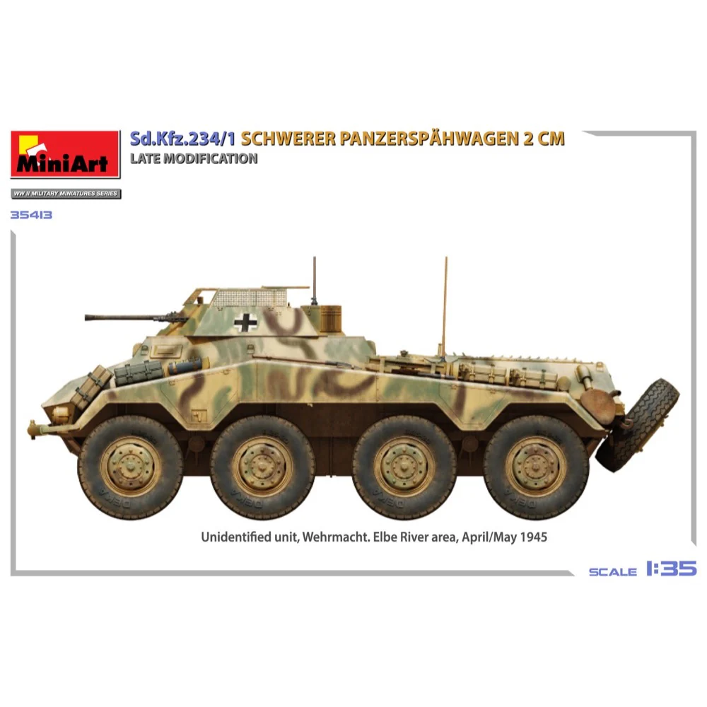 MiniArt 35413 1/35 Sd.Kfz.234/1 Schwerer Panzerspähwagen (2 cm). Late Mod - Image 7