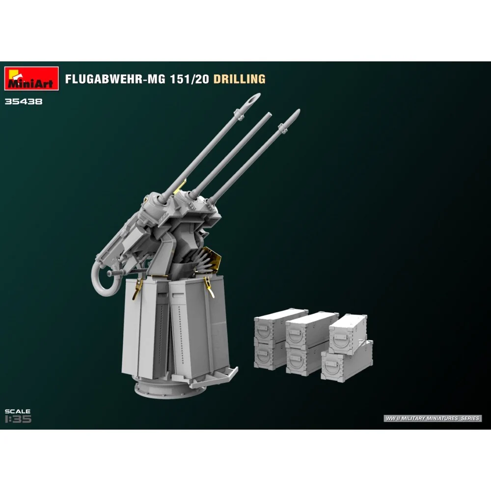 MiniArt 35438 1/35 Flugabwehr-MG 151/20 Drilling - Image 5