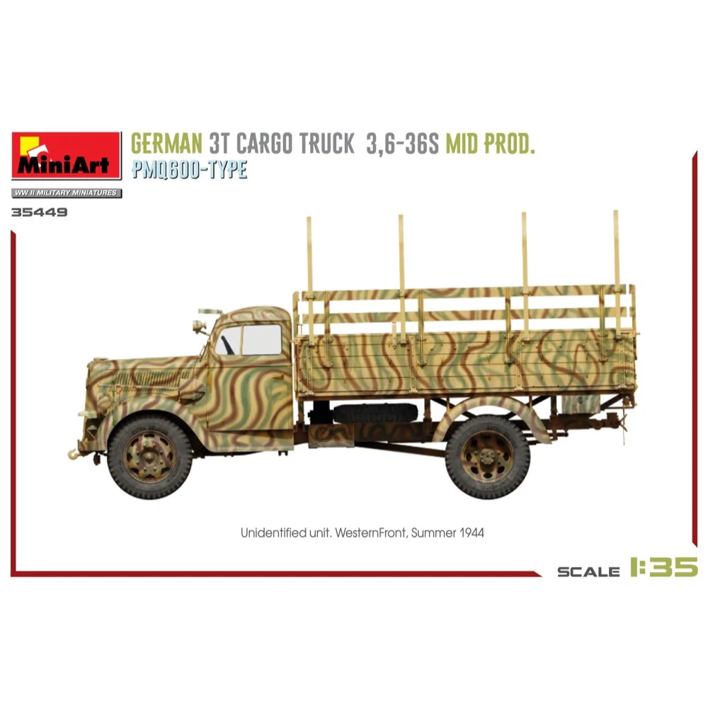 MiniArt 35449 1/35 German 3T Cargo Truck 3,6-36S Mid Production. PMQ600-Type - Image 12