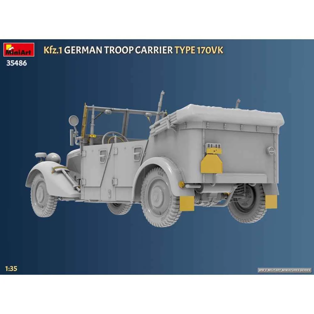 Miniart 35486 1/35 Kfz.1 German Troop Carrier Type 170VK - Image 3
