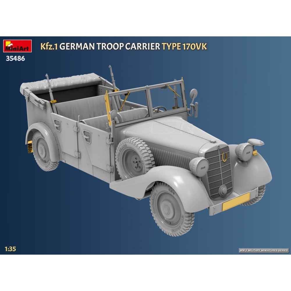 Miniart 35486 1/35 Kfz.1 German Troop Carrier Type 170VK - Image 4