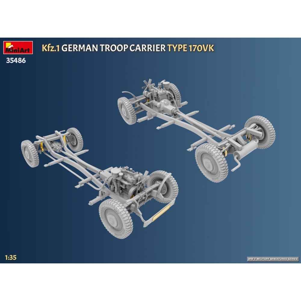Miniart 35486 1/35 Kfz.1 German Troop Carrier Type 170VK - Image 9