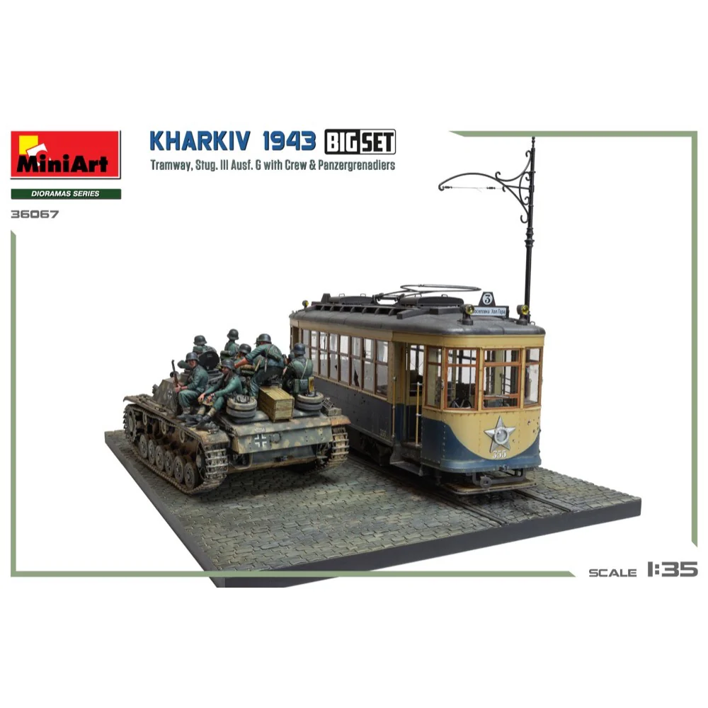 MiniArt 36067 1/35 Kharkiv 1943: Tram & Stug. III Ausf. G w/Crew. Big Set - Image 8