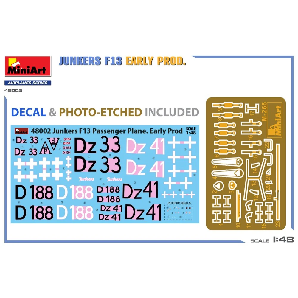 MiniArt 48002 1/48 Junkers F.13 Passenger Plane. Early Version - Image 14