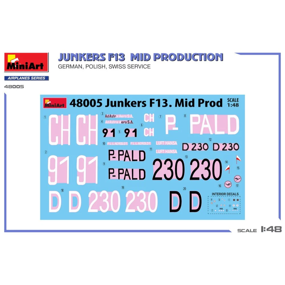 MiniArt 48005 1/48 Junkers F13. Mid Prod. German, Polish, Swiss Service - Image 10