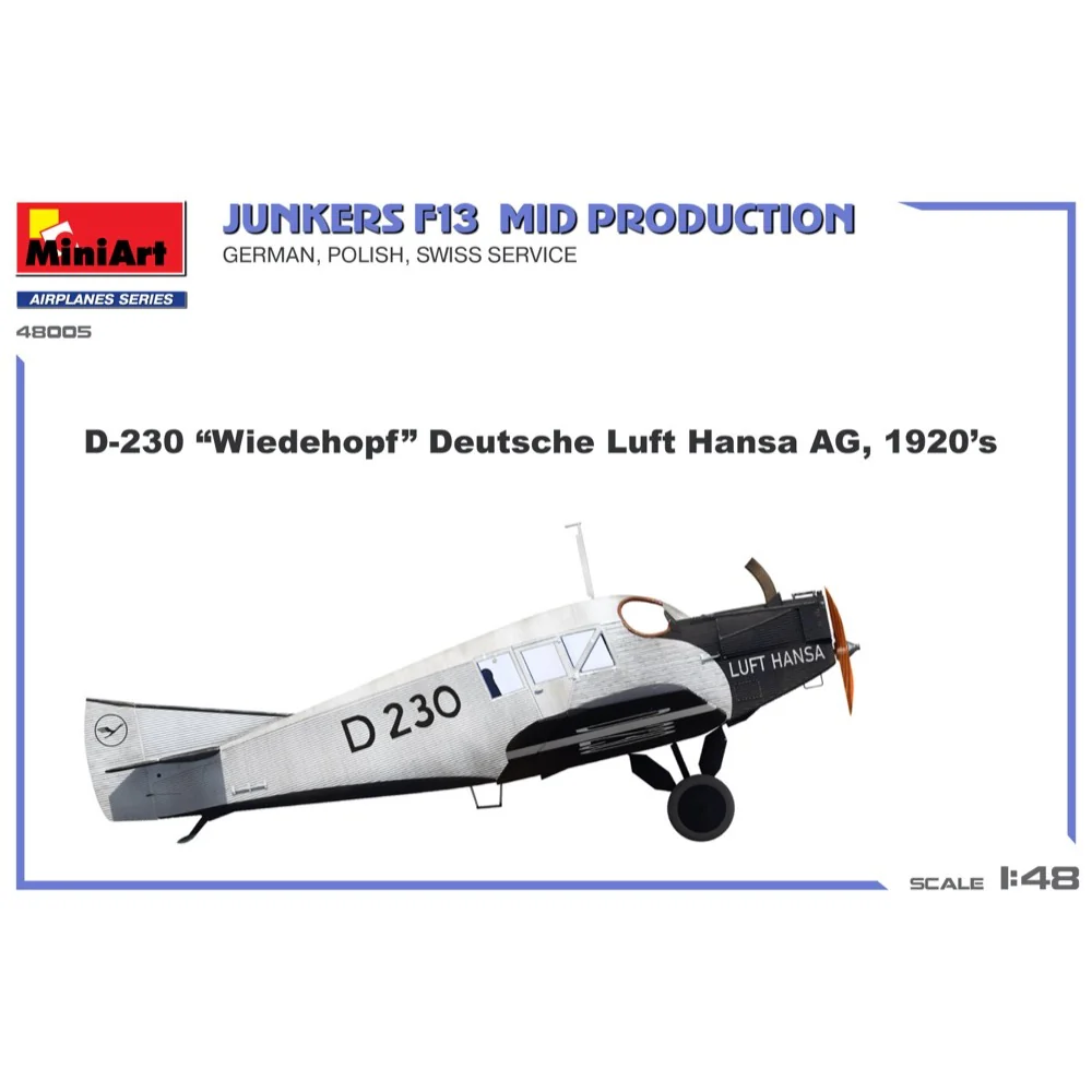MiniArt 48005 1/48 Junkers F13. Mid Prod. German, Polish, Swiss Service - Image 9