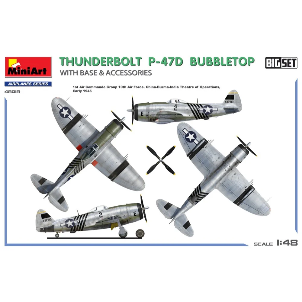 MiniArt 48018 1/48 Thunderbolt P-47D Bubble Top with Base & Accessories Big set - Image 3