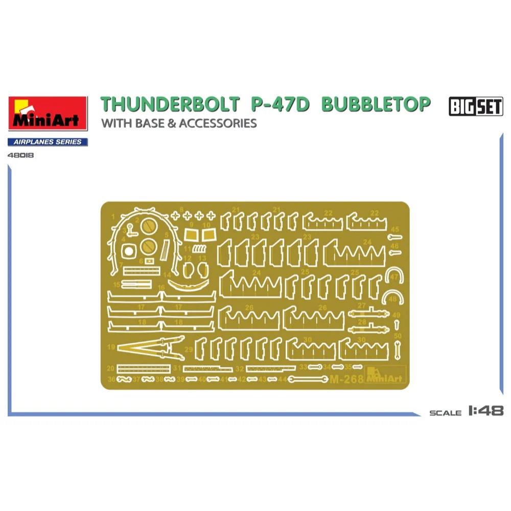 MiniArt 48018 1/48 Thunderbolt P-47D Bubble Top with Base & Accessories Big set - Image 6