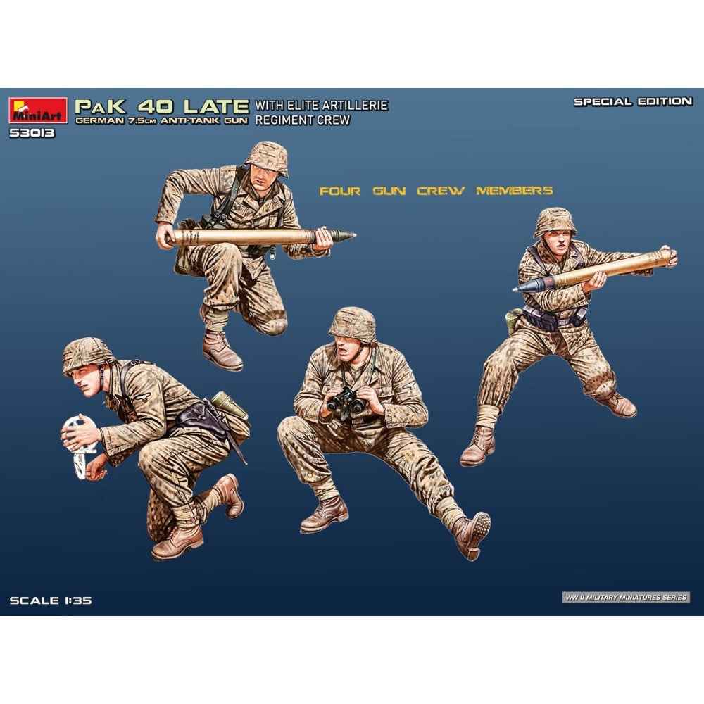 Miniart 53013 German 7.5cm PaK 40 Late with Elite Artillerie Regiment Crew - Image 4