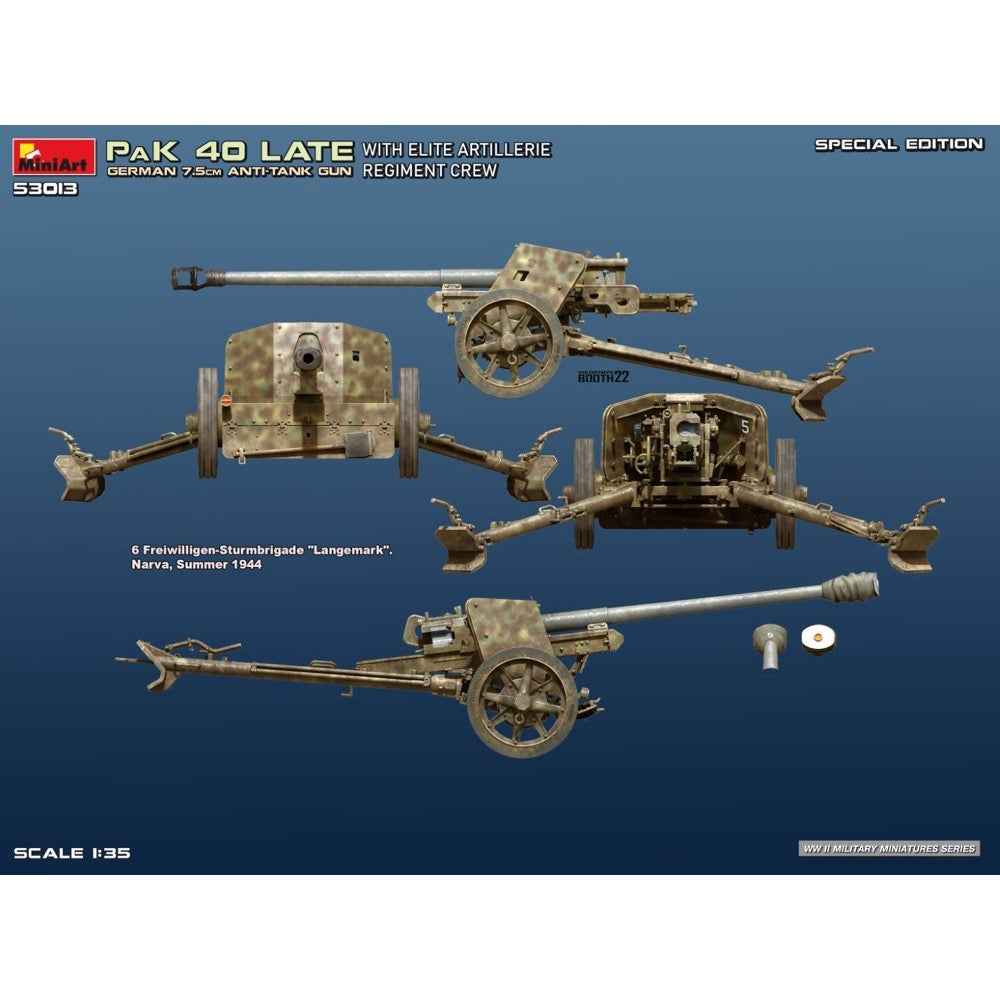 Miniart 53013 German 7.5cm PaK 40 Late with Elite Artillerie Regiment Crew - Image 5